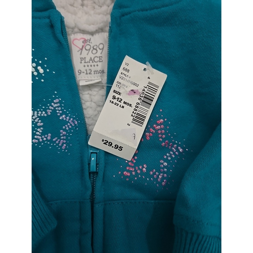 The Childrens Place Zip Up Hoodie Size 9-12 Months NWT - Picture 3 of 13